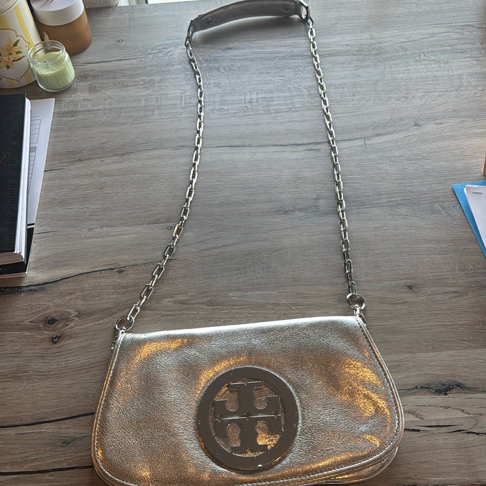 Silver Tory Burch Purse
